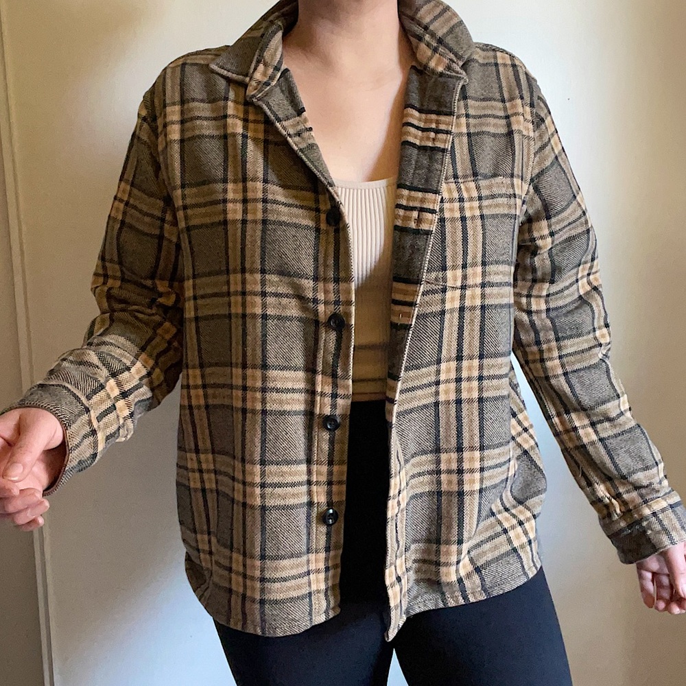 Express Plaid Cotton Button Down - image 1